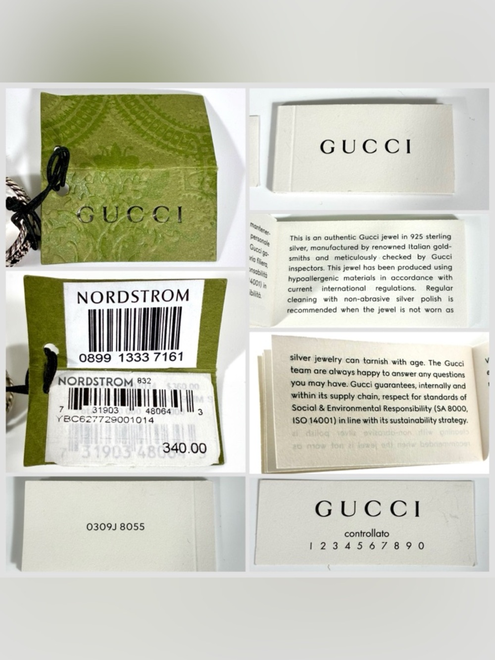 Gucci GG Marmont Band Wide 925 Ring Sterling Silver 6.75 14 NEW - Picture 11 of 17